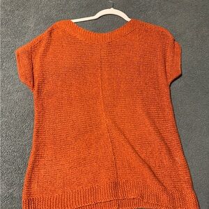 Cable & Gauge Vibrant Orange Crew Neck Sweater